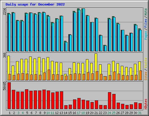 Daily usage for December 2022