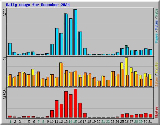 Daily usage for December 2024