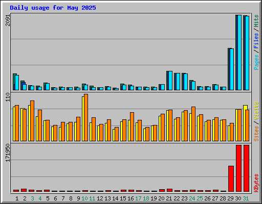 Daily usage for May 2025