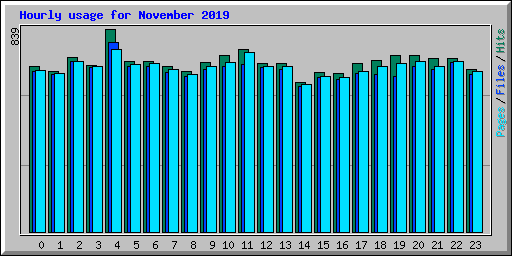 Hourly usage for November 2019