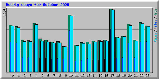 Hourly usage for October 2020