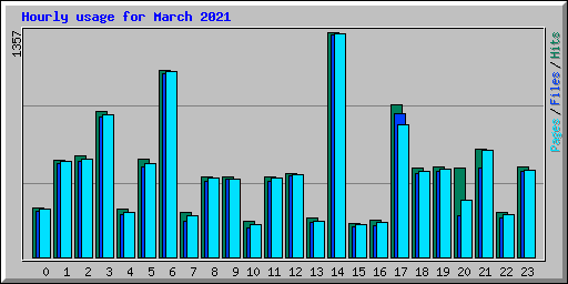 Hourly usage for March 2021