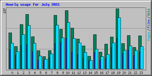 Hourly usage for July 2021