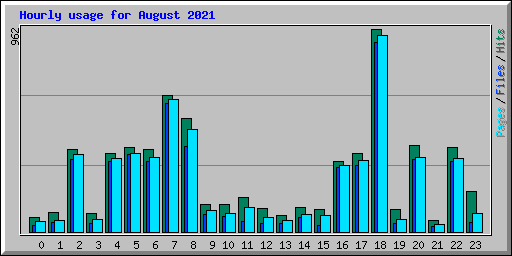 Hourly usage for August 2021