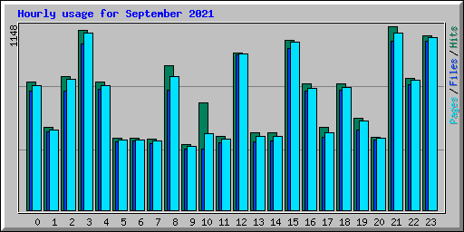 Hourly usage for September 2021
