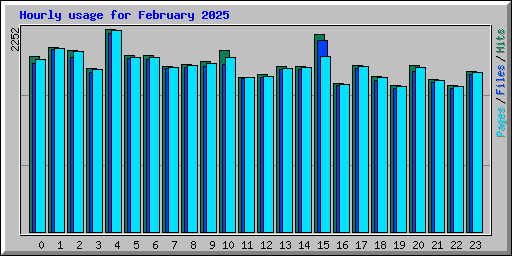Hourly usage for February 2025