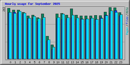 Hourly usage for September 2025