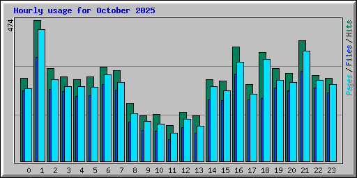 Hourly usage for October 2025